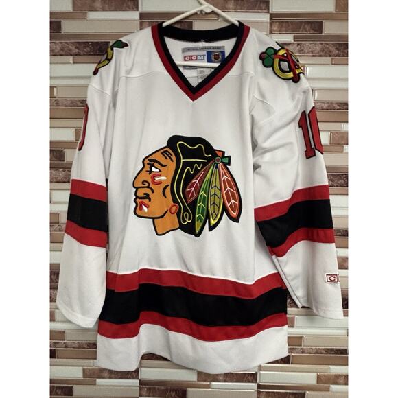 Vintage CCM NHL Chicago Blackhawks Tony Amonte 10 Jersey Mens Size M White - Picture 1 of 6